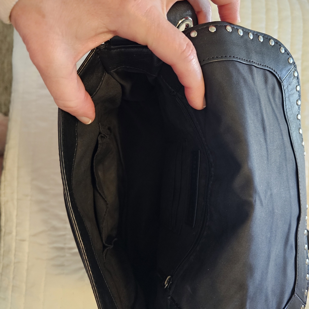 Rebecca Minkoff Black Studded Leather Shoulder Bag - Picture 6 of 8